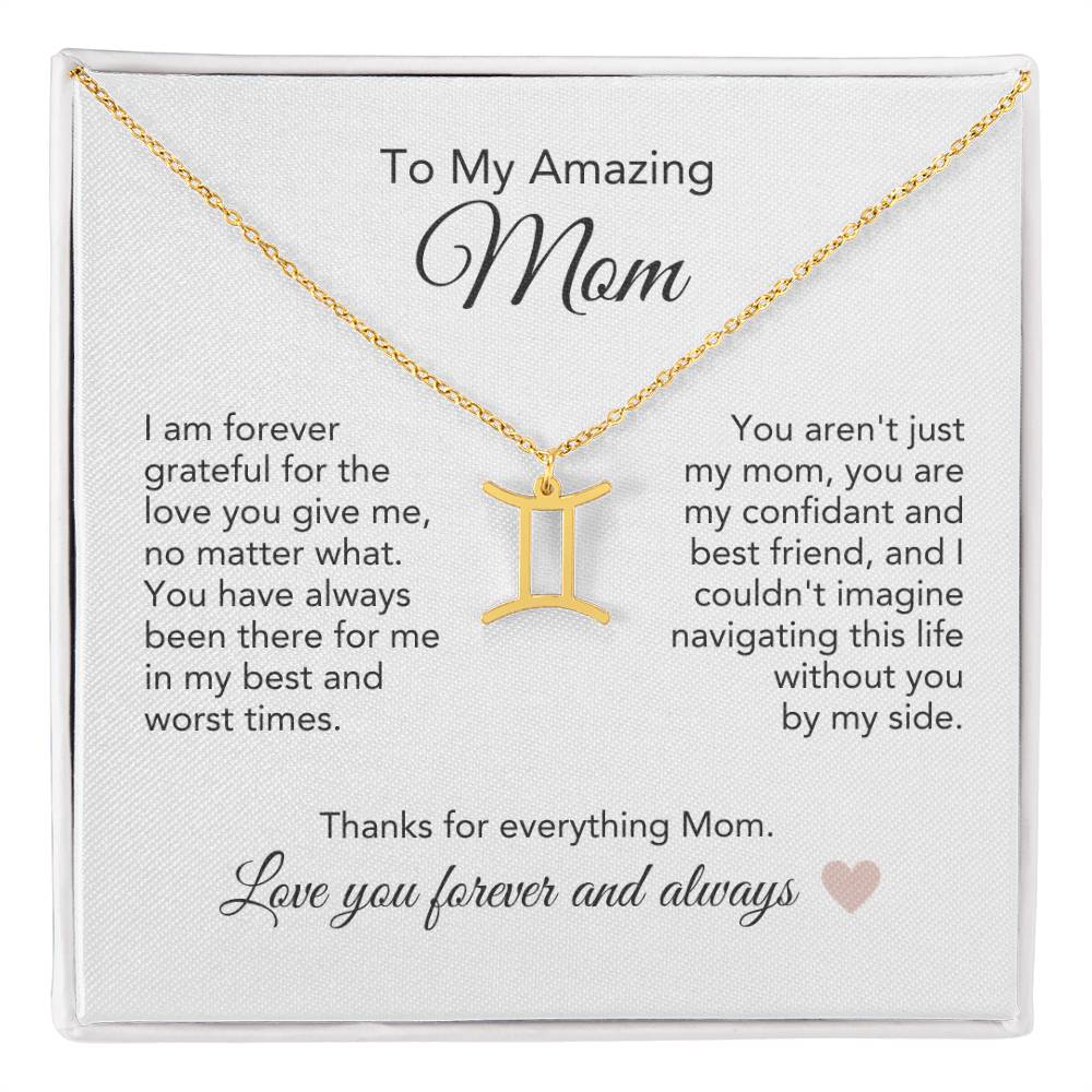 Mom Necklace for Mom Present Ideas for Mother Zodiac Necklace - MKT Custom Jewelry