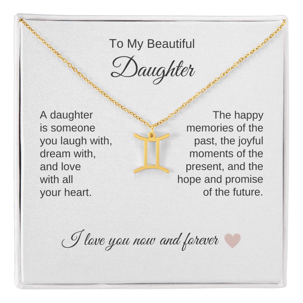 Daughter Necklace Present for Daughter Gifts for Daughter Zodiac Necklace - MKT Custom Jewelry