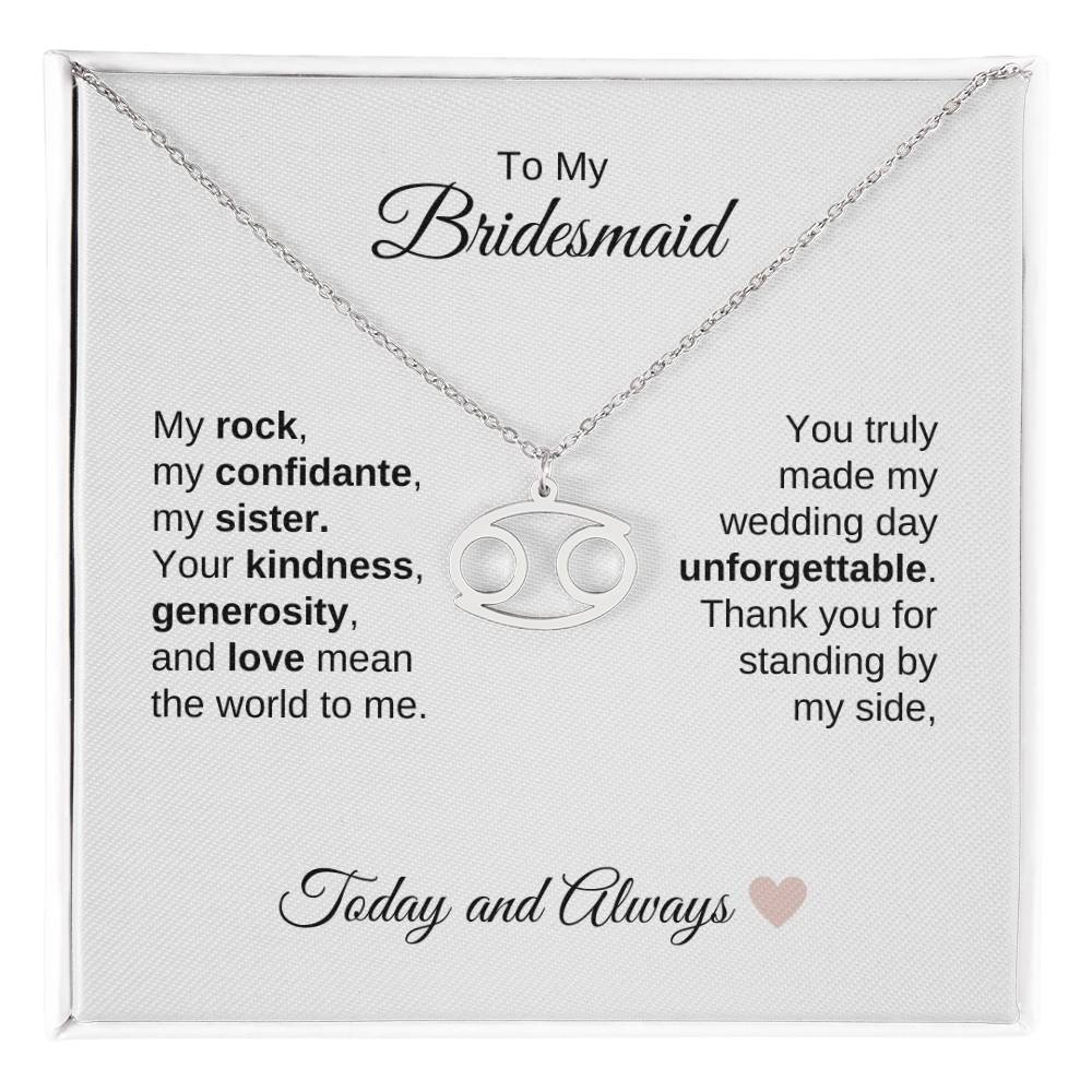 Bridesmaids Wedding Day Gifts Bridal Party Gifts Zodiac Necklace