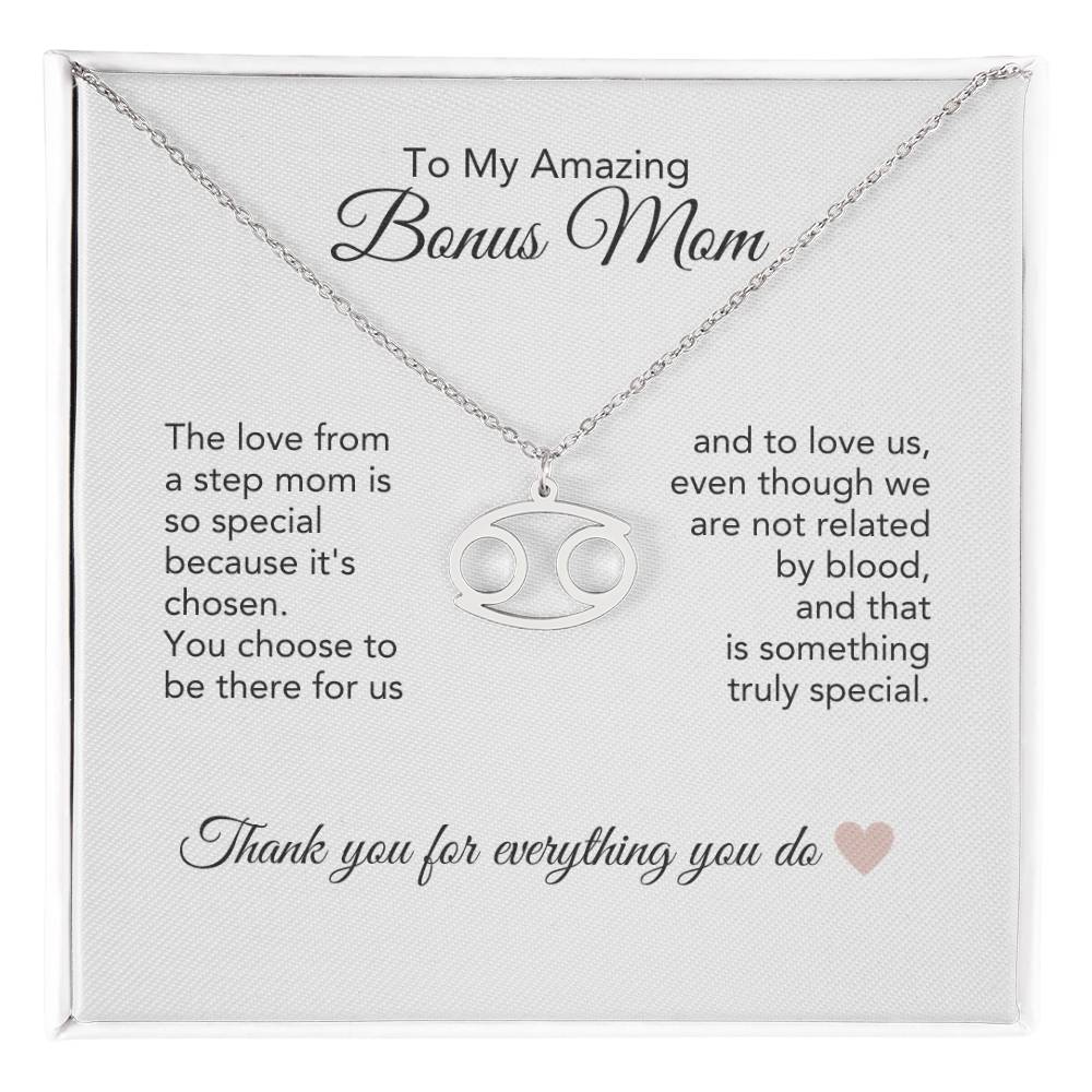 Bonus Mom Gifts for Step Mom Bonus Mom Necklace Zodiac Necklace - MKT Custom Jewelry