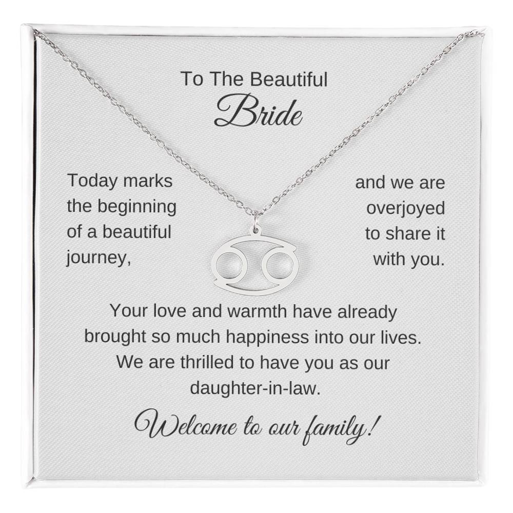 Daughter In Law Gift For Wedding, Zodiac Necklace, Wedding Gift Daughter-In-Law