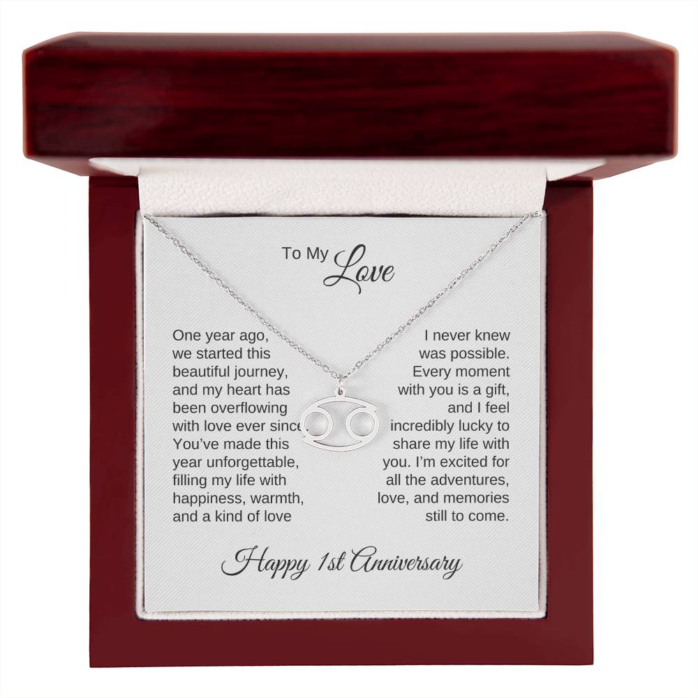 One Year Anniversary Gift for Her One Year Anniversary, Zodiac Sign Necklace