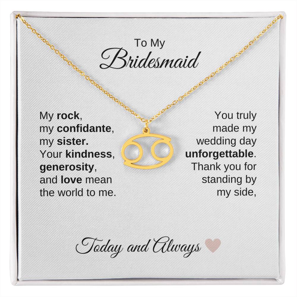 Bridesmaids Wedding Day Gifts Bridal Party Gifts Zodiac Necklace