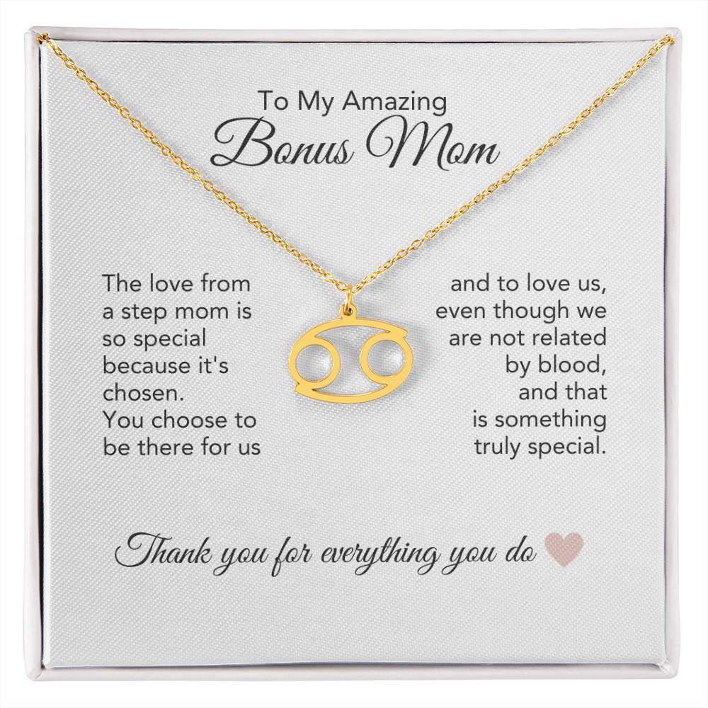 Bonus Mom Gifts for Step Mom Bonus Mom Necklace Zodiac Necklace - MKT Custom Jewelry