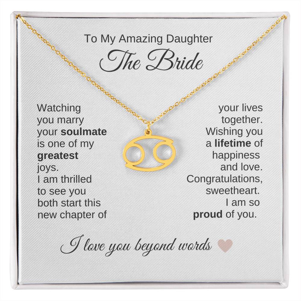 Daughter Wedding Gift Wedding Present for Daughter Zodiac Sign Necklace - MKT Custom Jewelry