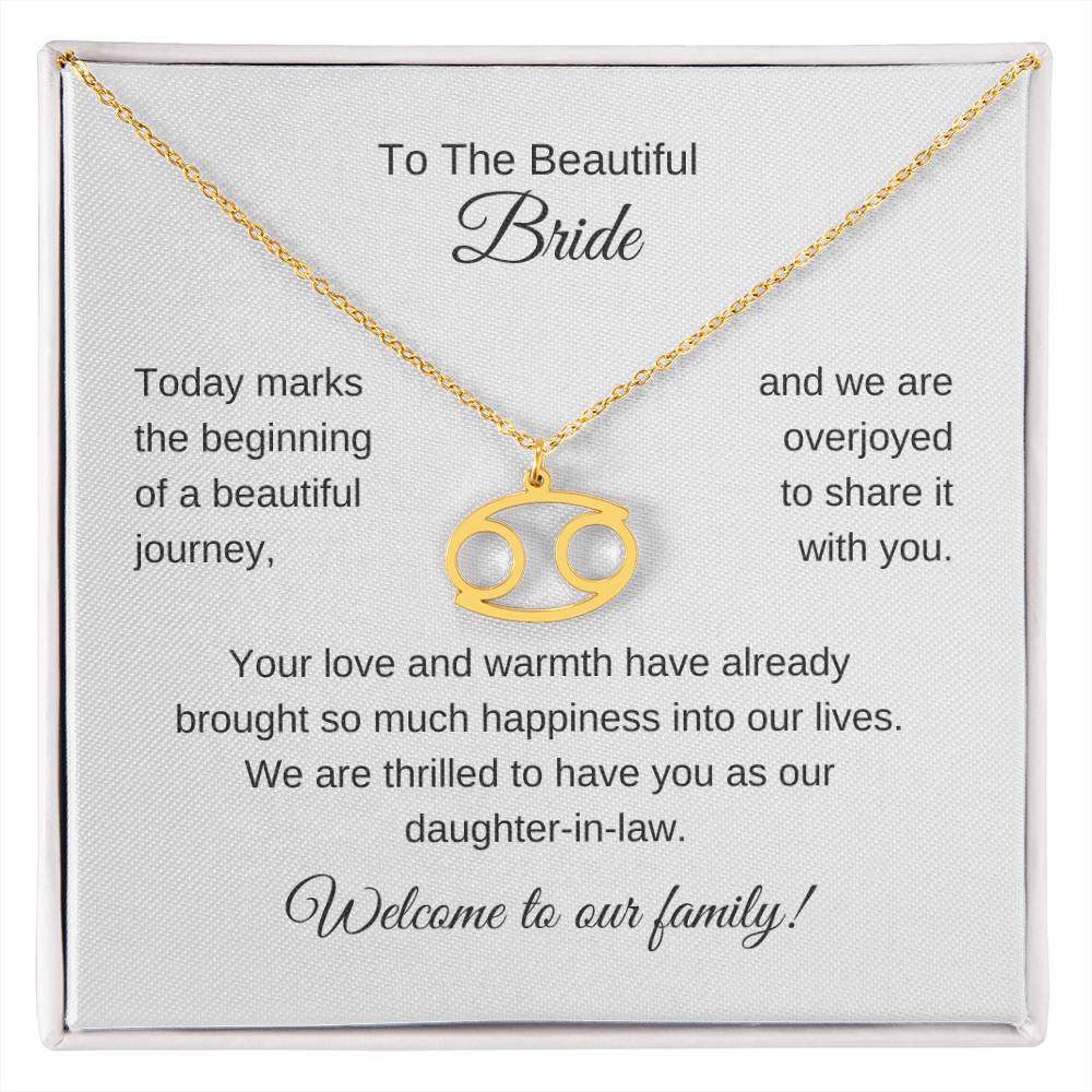 Daughter In Law Gift For Wedding, Zodiac Necklace, Wedding Gift Daughter-In-Law