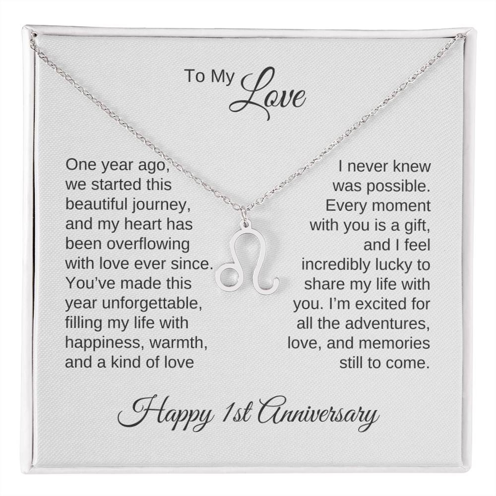 One Year Anniversary Gift for Her One Year Anniversary, Zodiac Sign Necklace