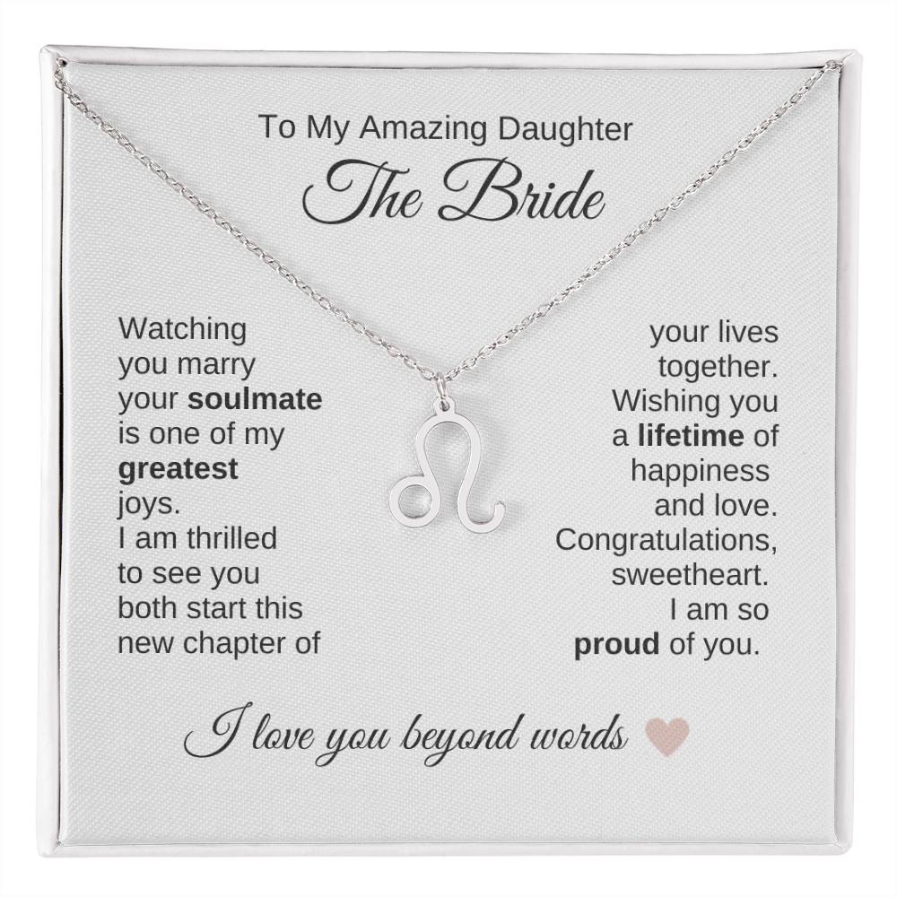 Daughter Wedding Gift Wedding Present for Daughter Zodiac Sign Necklace - MKT Custom Jewelry