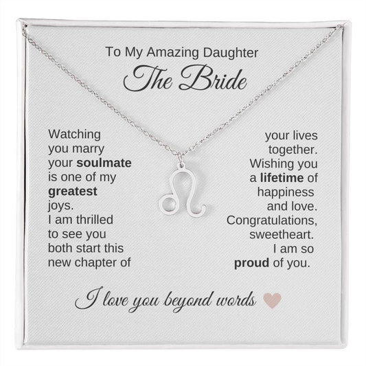 Daughter Wedding Gift Wedding Present for Daughter Zodiac Sign Necklace - MKT Custom Jewelry