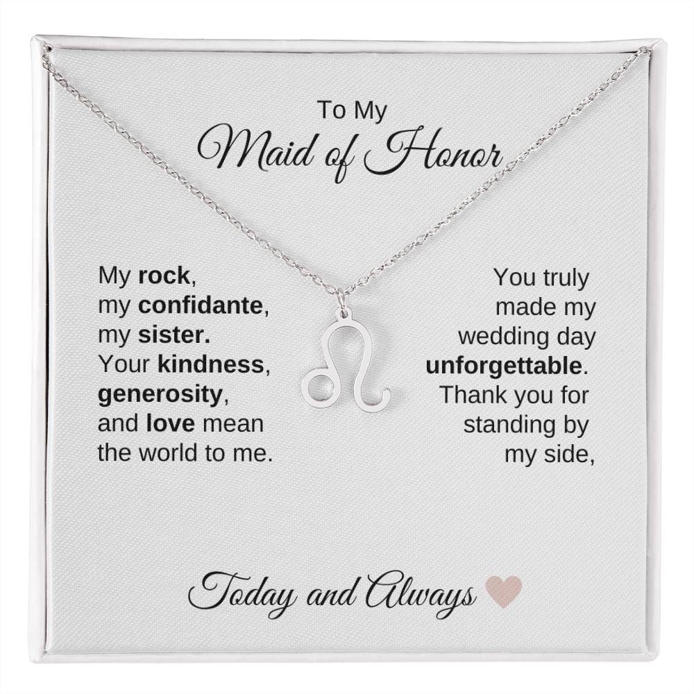 Maid of Honor Wedding Day Gifts Bridal Party Gifts Zodiac Necklace