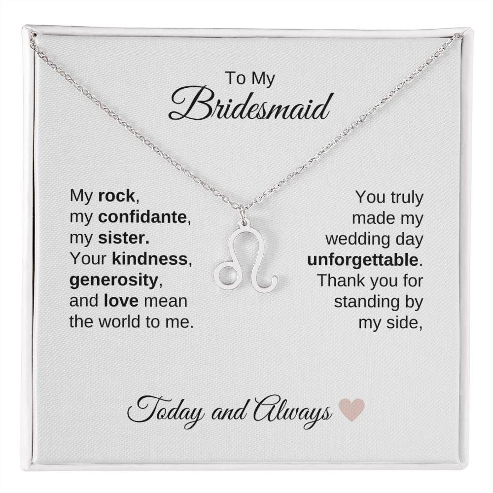 Bridesmaids Wedding Day Gifts Bridal Party Gifts Zodiac Necklace