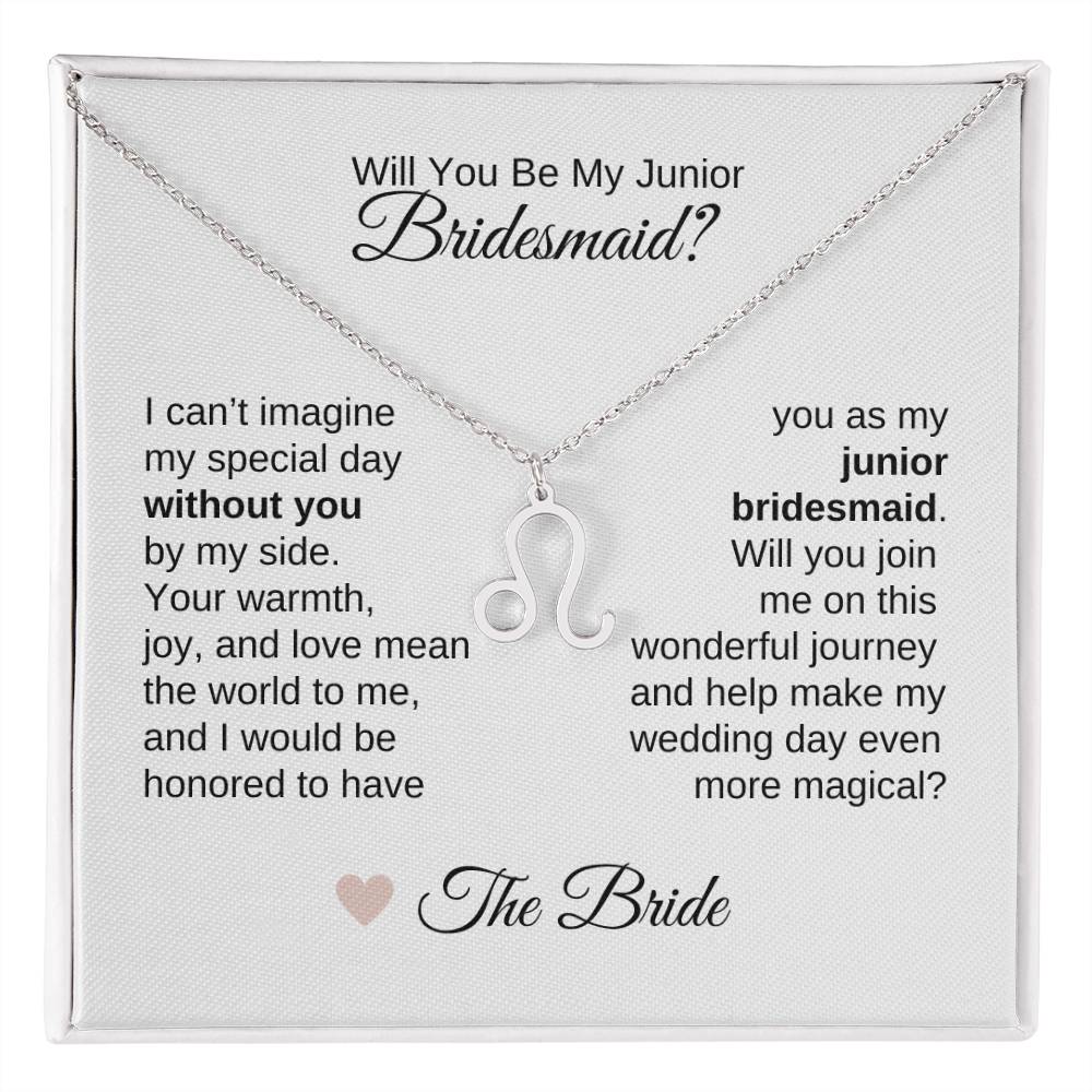 Junior Bridesmaid Proposal Gift, Zodiac Necklace, Jr Bridesmaid Gift