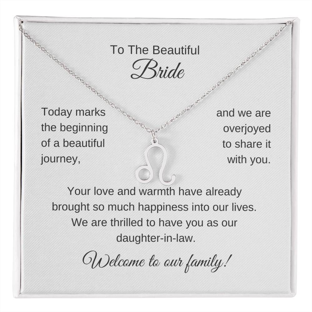 Daughter In Law Gift For Wedding, Zodiac Necklace, Wedding Gift Daughter-In-Law