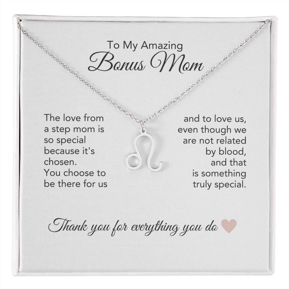 Bonus Mom Gifts for Step Mom Bonus Mom Necklace Zodiac Necklace - MKT Custom Jewelry