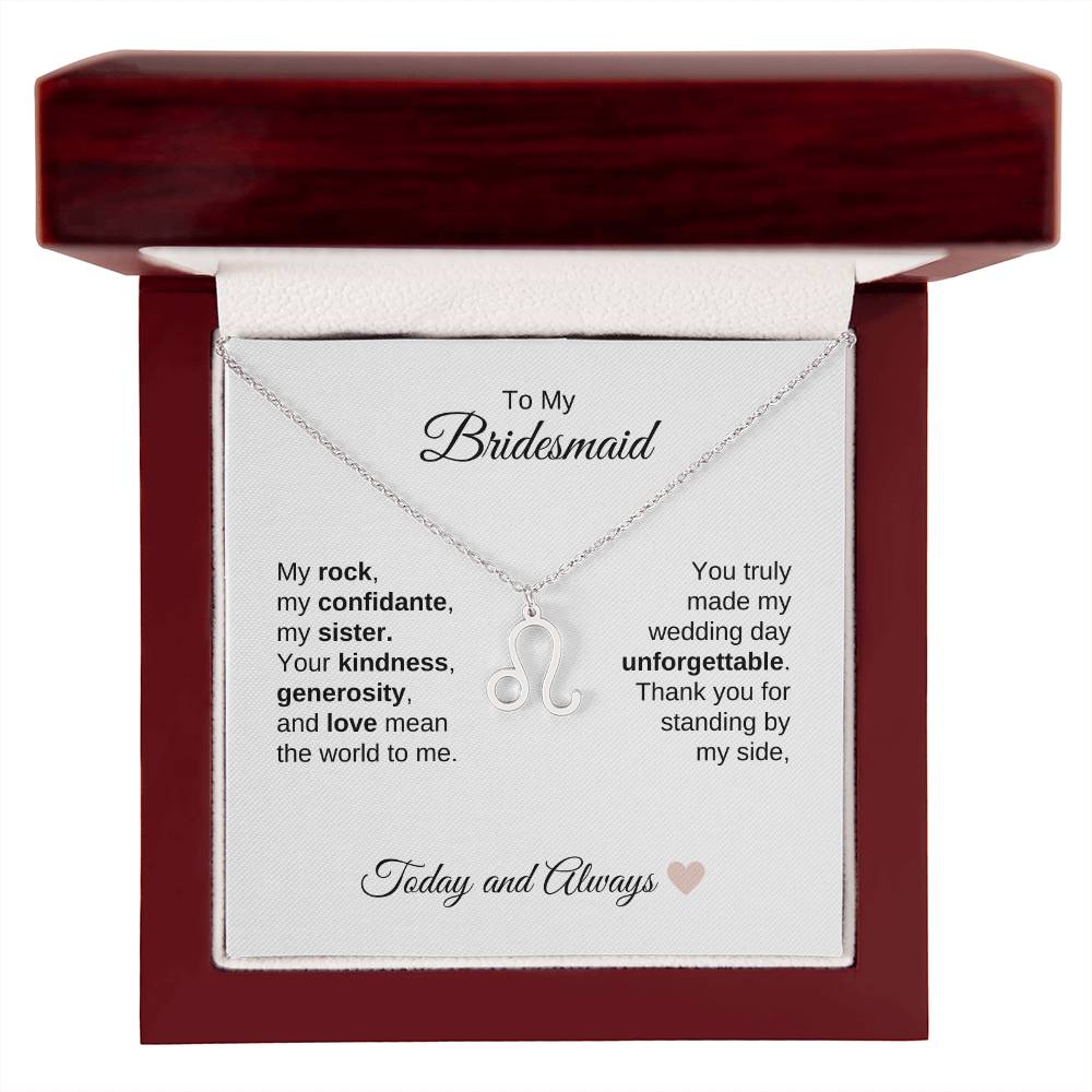 Bridesmaids Wedding Day Gifts Bridal Party Gifts Zodiac Necklace