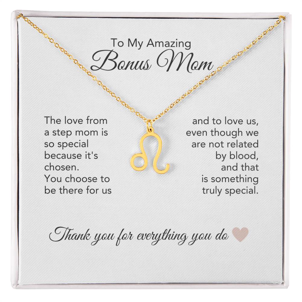 Bonus Mom Gifts for Step Mom Bonus Mom Necklace Zodiac Necklace - MKT Custom Jewelry