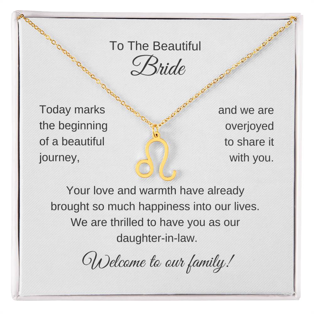 Daughter In Law Gift For Wedding, Zodiac Necklace, Wedding Gift Daughter-In-Law