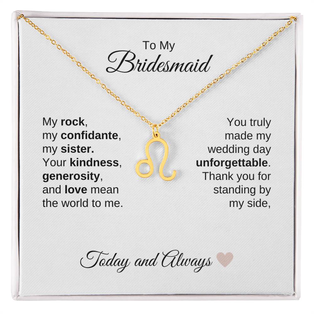 Bridesmaids Wedding Day Gifts Bridal Party Gifts Zodiac Necklace