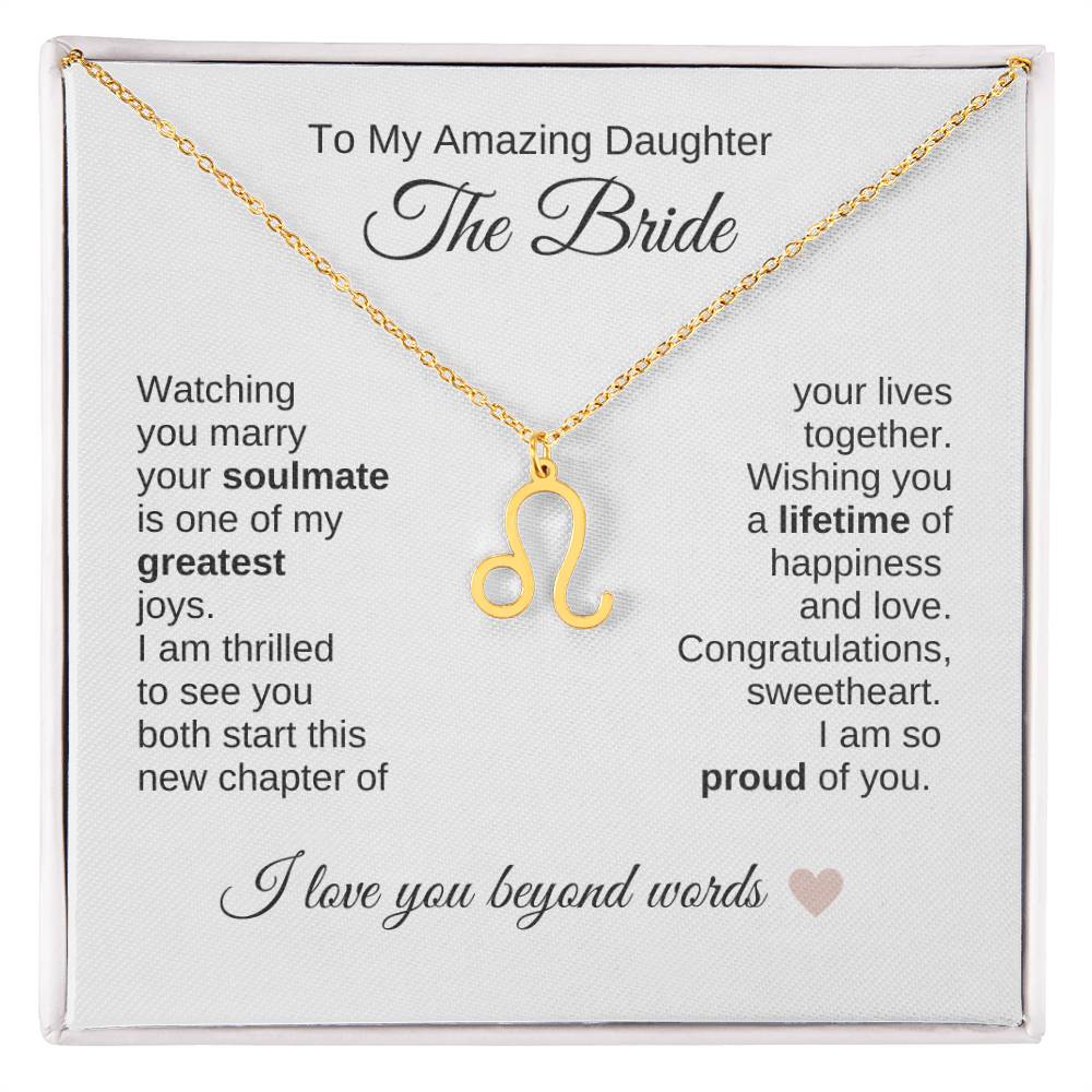 Daughter Wedding Gift Wedding Present for Daughter Zodiac Sign Necklace - MKT Custom Jewelry