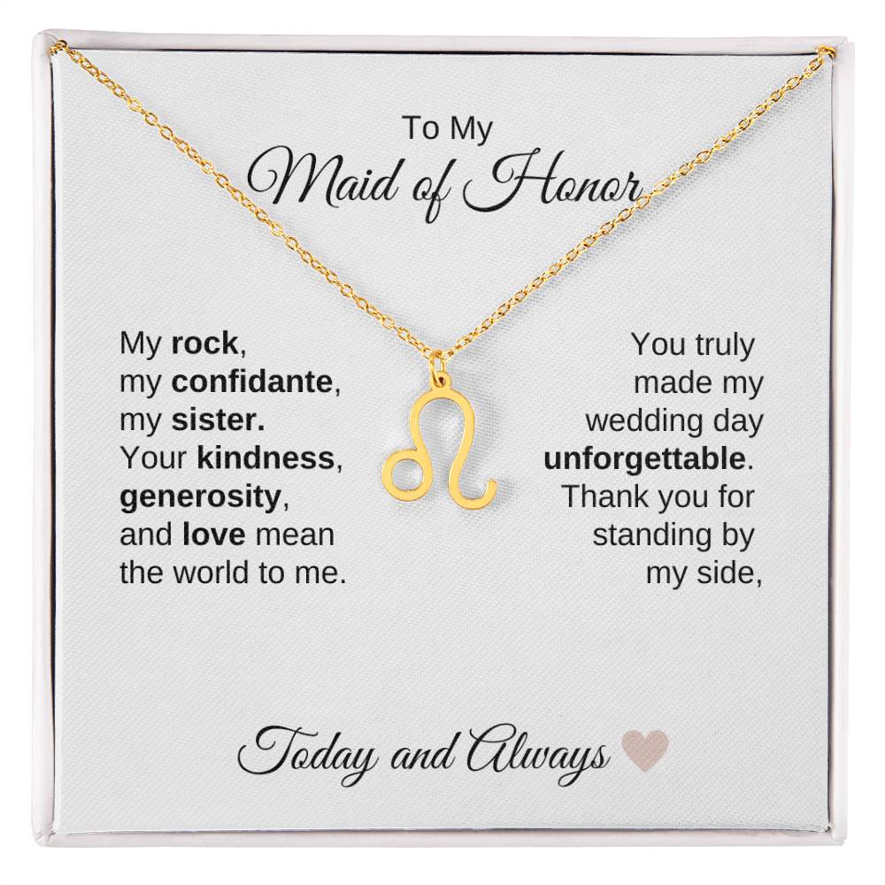 Maid of Honor Wedding Day Gifts Bridal Party Gifts Zodiac Necklace