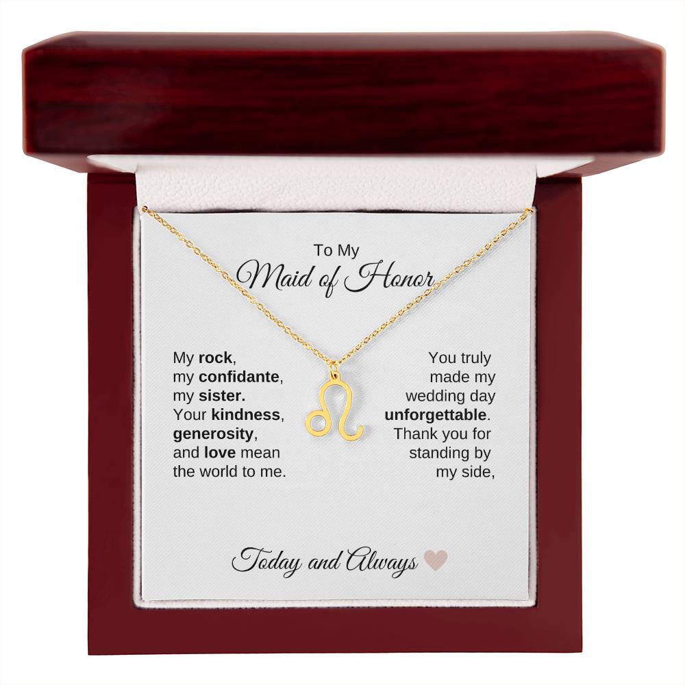 Maid of Honor Wedding Day Gifts Bridal Party Gifts Zodiac Necklace