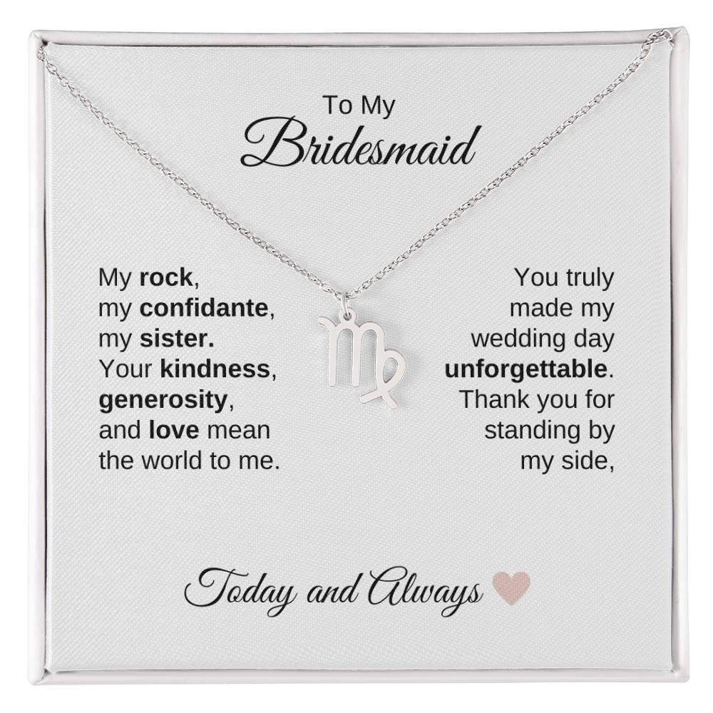 Bridesmaids Wedding Day Gifts Bridal Party Gifts Zodiac Necklace