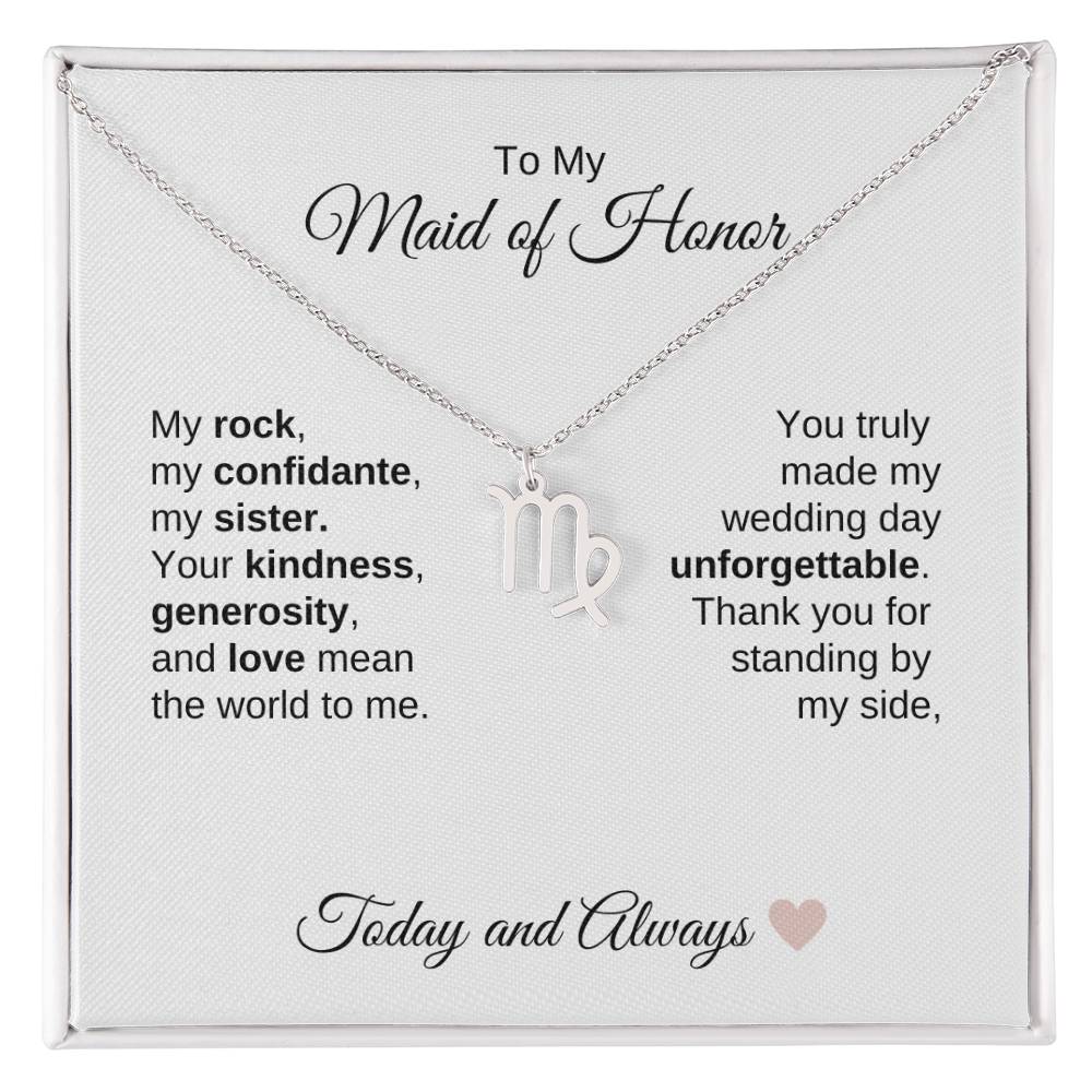 Maid of Honor Wedding Day Gifts Bridal Party Gifts Zodiac Necklace