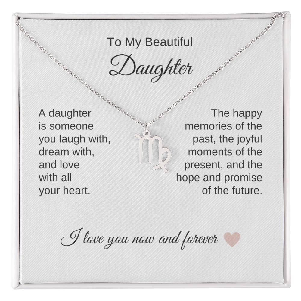 Daughter Necklace Present for Daughter Gifts for Daughter Zodiac Necklace - MKT Custom Jewelry