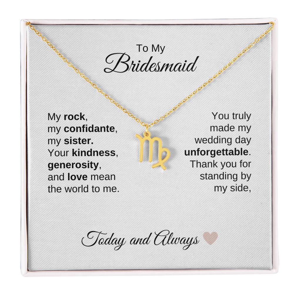 Bridesmaids Wedding Day Gifts Bridal Party Gifts Zodiac Necklace