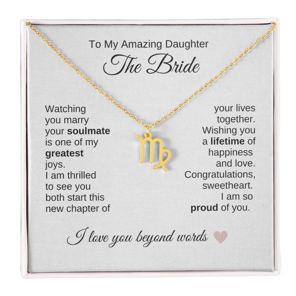 Daughter Wedding Gift Wedding Present for Daughter Zodiac Sign Necklace - MKT Custom Jewelry