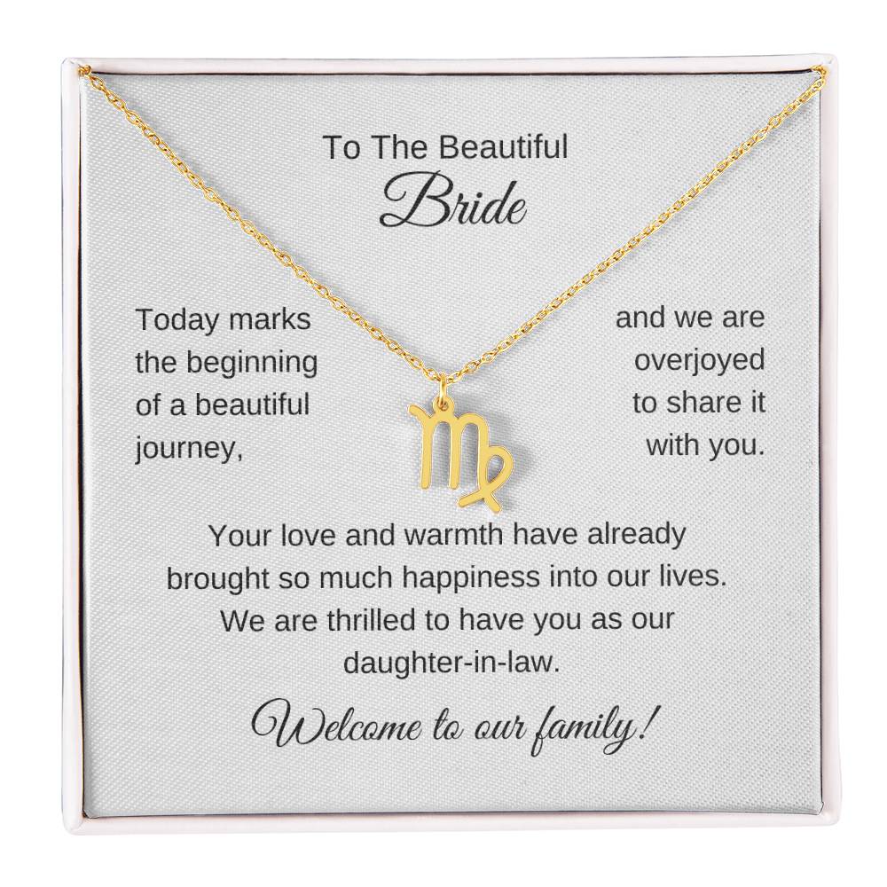 Daughter In Law Gift For Wedding, Zodiac Necklace, Wedding Gift Daughter-In-Law