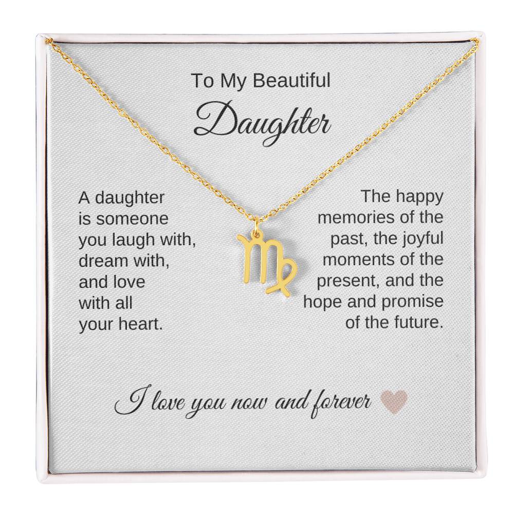 Daughter Necklace Present for Daughter Gifts for Daughter Zodiac Necklace - MKT Custom Jewelry