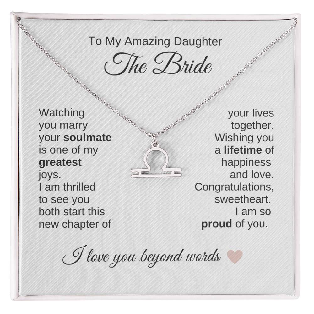 Daughter Wedding Gift Wedding Present for Daughter Zodiac Sign Necklace - MKT Custom Jewelry