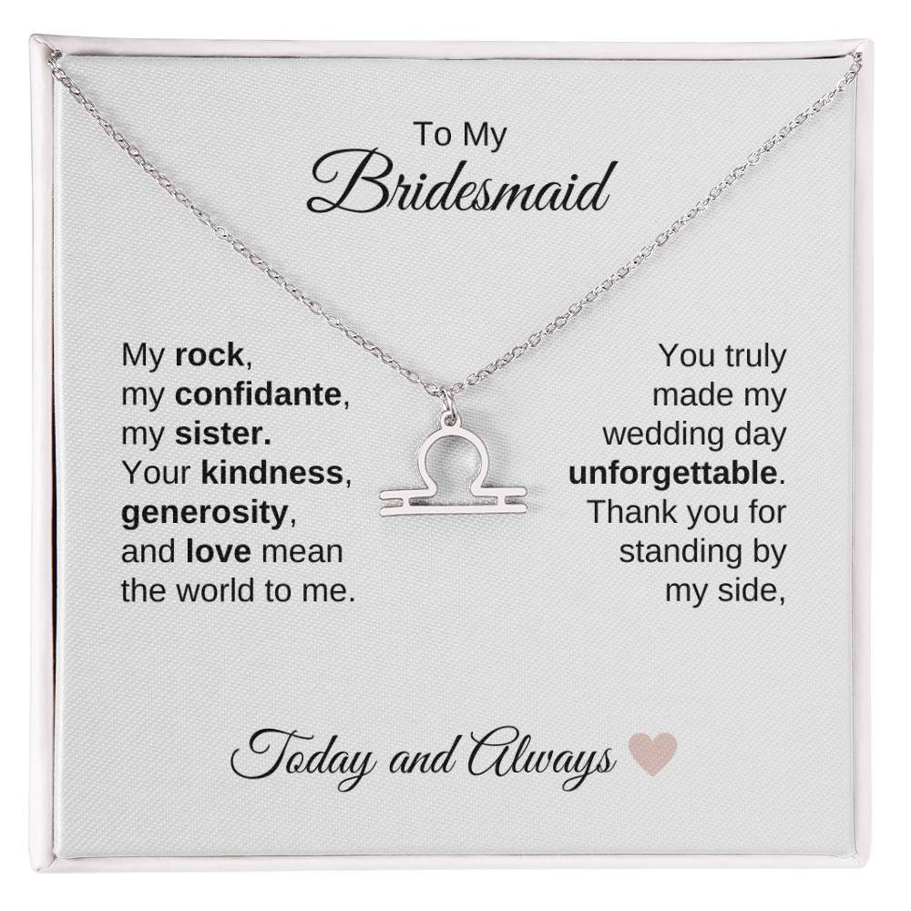 Bridesmaids Wedding Day Gifts Bridal Party Gifts Zodiac Necklace