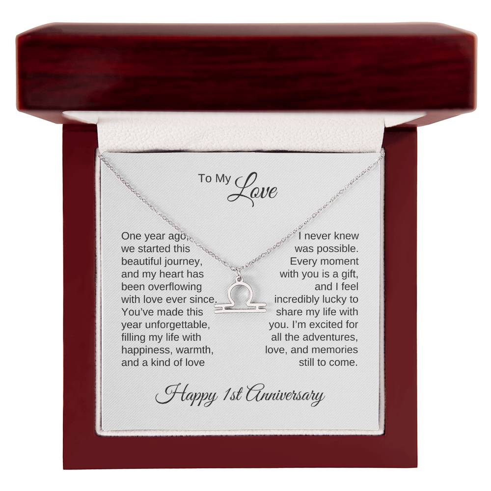 One Year Anniversary Gift for Her One Year Anniversary, Zodiac Sign Necklace