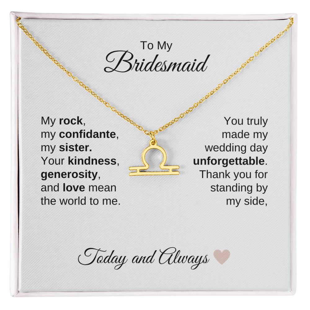 Bridesmaids Wedding Day Gifts Bridal Party Gifts Zodiac Necklace