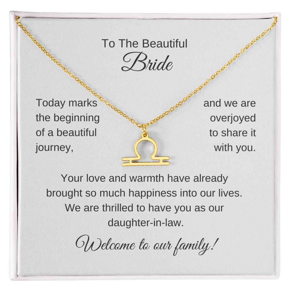 Daughter In Law Gift For Wedding, Zodiac Necklace, Wedding Gift Daughter-In-Law