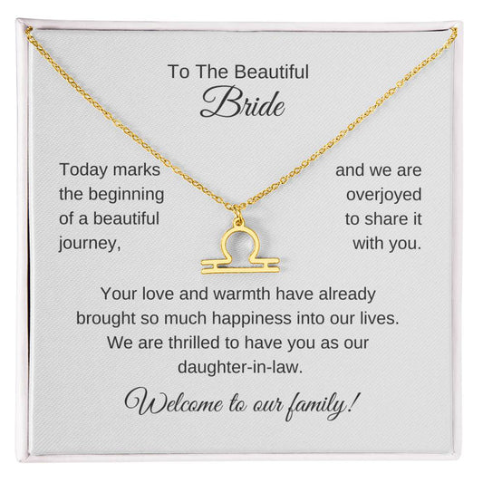 Daughter In Law Gift For Wedding, Zodiac Necklace, Wedding Gift Daughter-In-Law