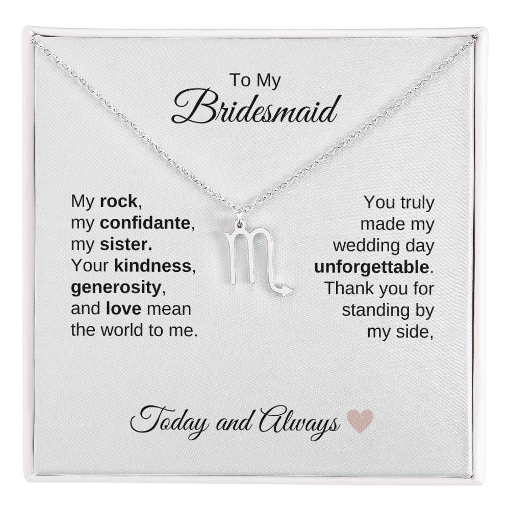 Bridesmaids Wedding Day Gifts Bridal Party Gifts Zodiac Necklace