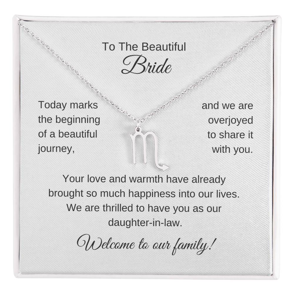 Daughter In Law Gift For Wedding, Zodiac Necklace, Wedding Gift Daughter-In-Law