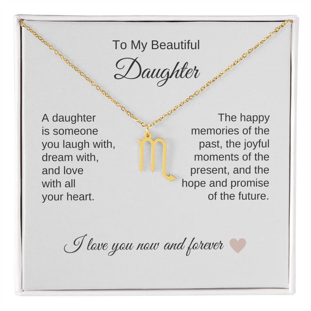 Daughter Necklace Present for Daughter Gifts for Daughter Zodiac Necklace - MKT Custom Jewelry