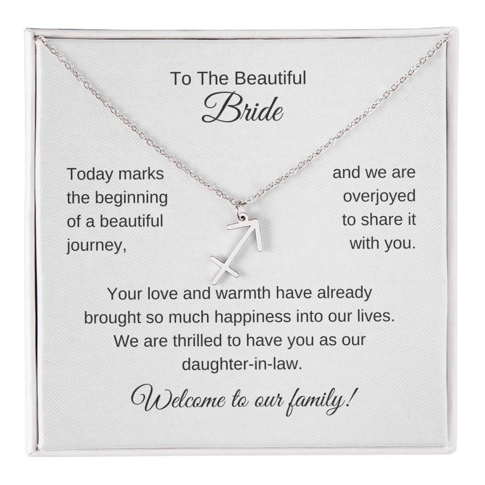 Daughter In Law Gift For Wedding, Zodiac Necklace, Wedding Gift Daughter-In-Law