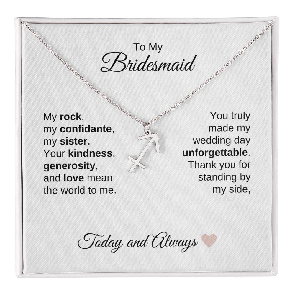 Bridesmaids Wedding Day Gifts Bridal Party Gifts Zodiac Necklace