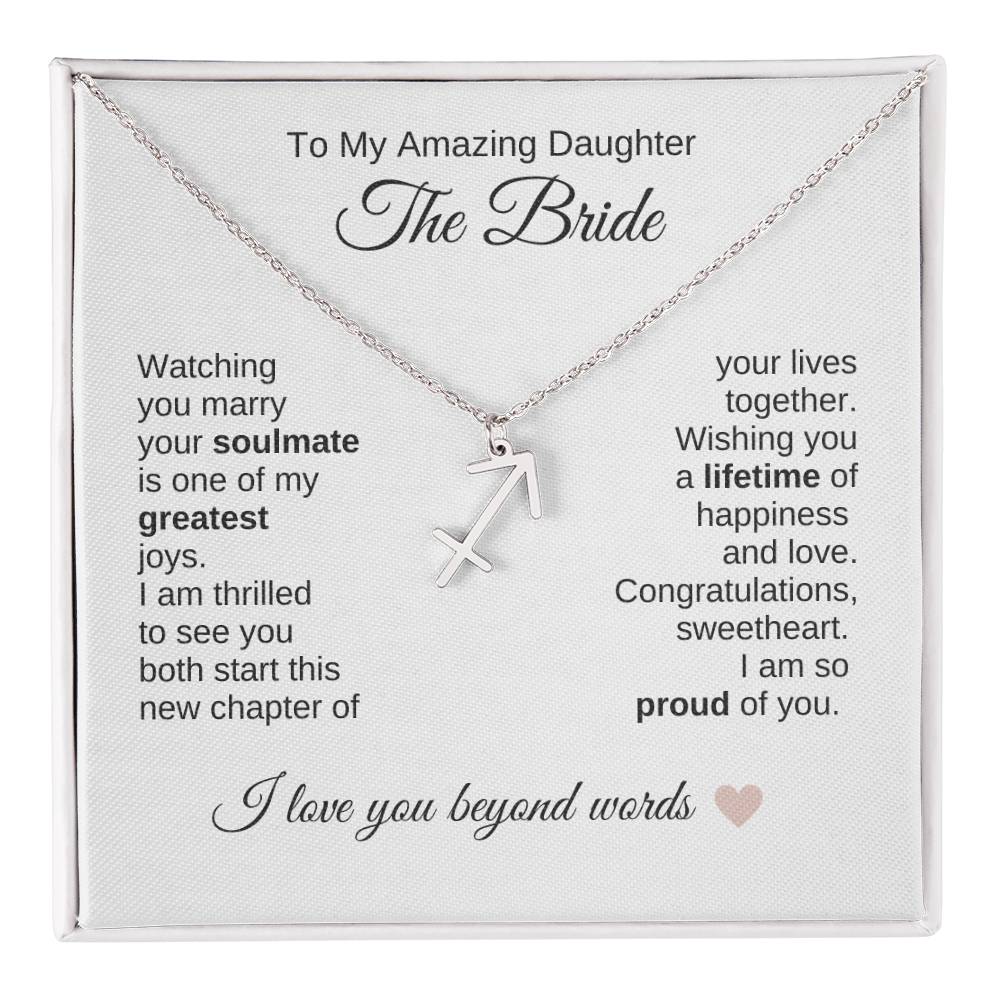 Daughter Wedding Gift Wedding Present for Daughter Zodiac Sign Necklace - MKT Custom Jewelry