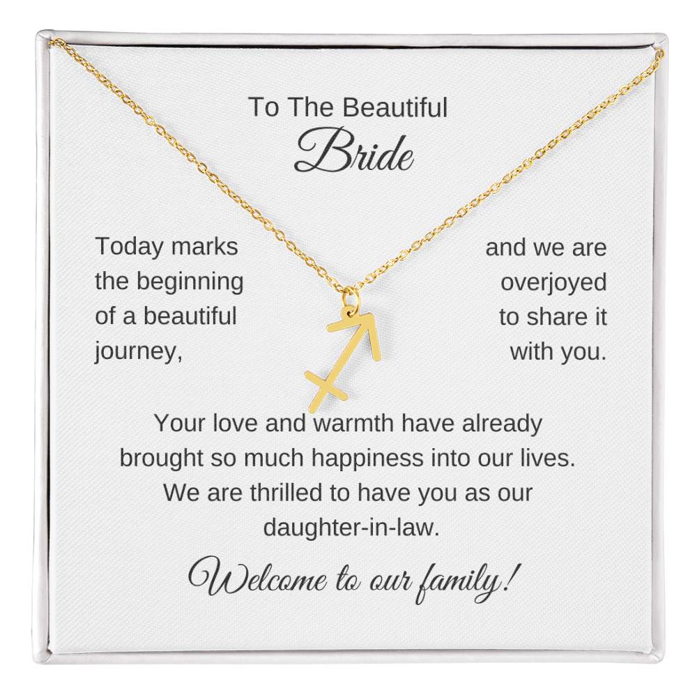 Daughter In Law Gift For Wedding, Zodiac Necklace, Wedding Gift Daughter-In-Law