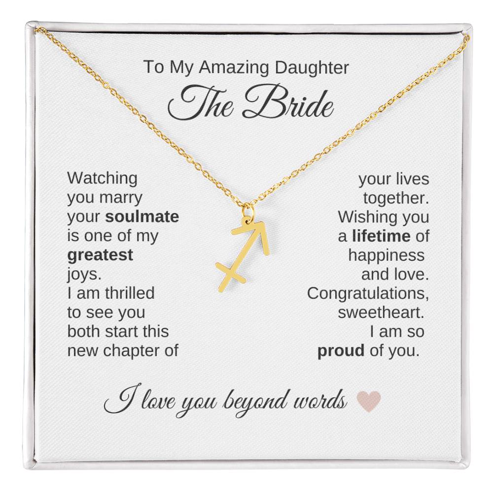 Daughter Wedding Gift Wedding Present for Daughter Zodiac Sign Necklace - MKT Custom Jewelry