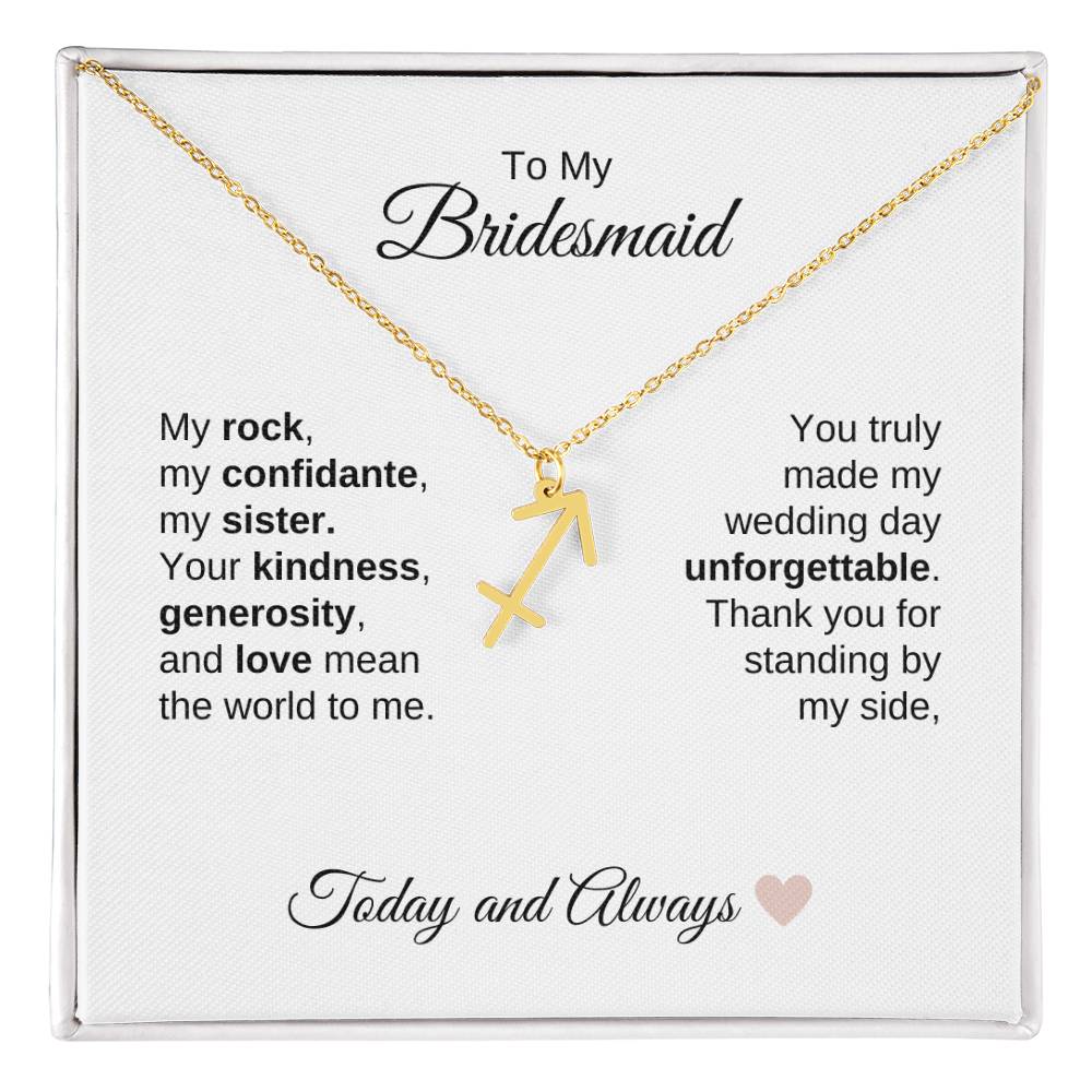 Bridesmaids Wedding Day Gifts Bridal Party Gifts Zodiac Necklace