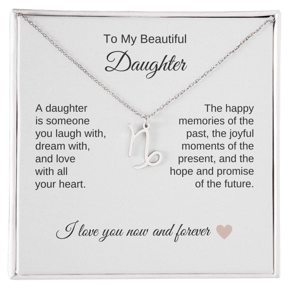 Daughter Necklace Present for Daughter Gifts for Daughter Zodiac Necklace - MKT Custom Jewelry