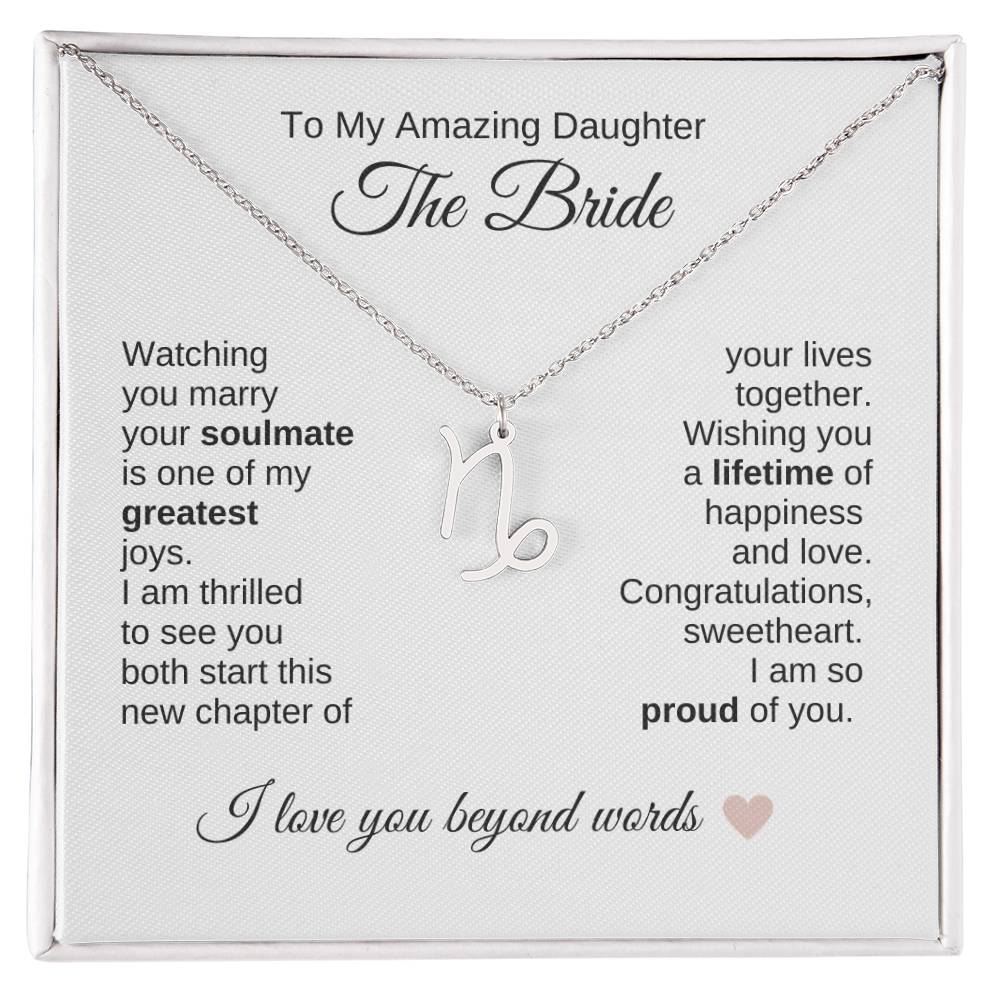 Daughter Wedding Gift Wedding Present for Daughter Zodiac Sign Necklace - MKT Custom Jewelry