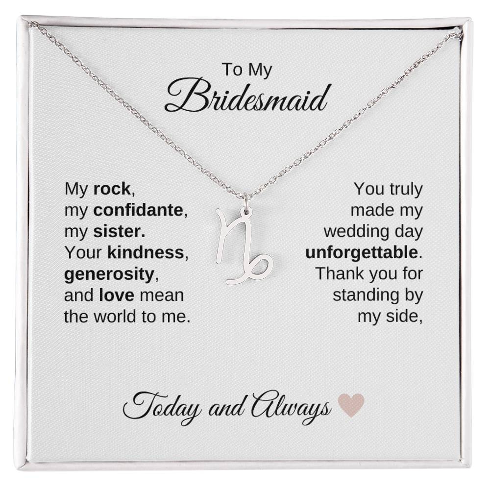 Bridesmaids Wedding Day Gifts Bridal Party Gifts Zodiac Necklace